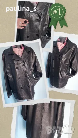  Винтидж / Рядка находка / Естествена кожа / унисекс яке "Wave Rebel" - рокерски бранд, снимка 15 - Якета - 48304446