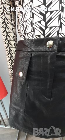 Къса кожена пола, Zara , снимка 9 - Поли - 34945794
