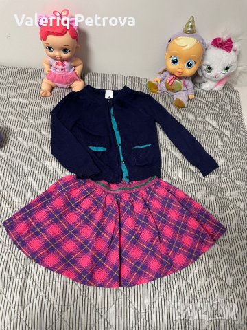 Детска пола, блузка и жилетка, снимка 1 - Детски рокли и поли - 43662726