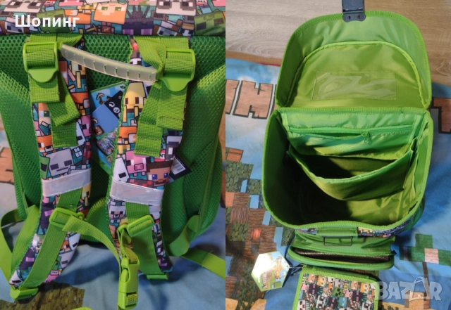 НОВА Ученическа раница Minecraft Ergonomic , снимка 2 - Раници - 51695585