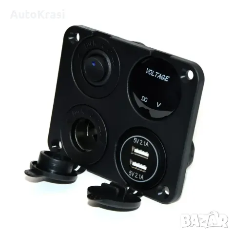 Панел за вграждане табло с 1 бутон ON-OFF с 2бр USB зарядно - C00496, снимка 4 - Аксесоари и консумативи - 49489218