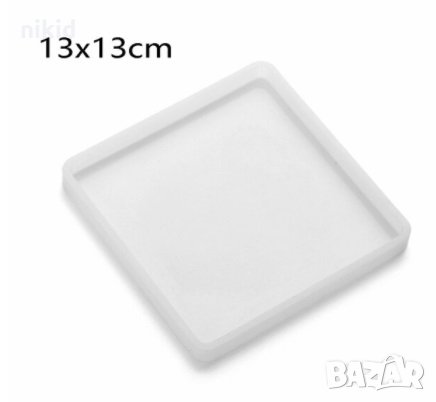 Среден квадрат основа плитка форма силиконов молд за смола гипс подложка чаши, снимка 1 - Форми - 32670142
