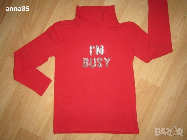 Нова червена блузка-поло, р-р 140 см, снимка 1 - Детски Блузи и туники - 27238943