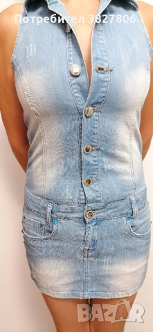 Дънкова рокля ефектен гръб, снимка 2 - Рокли - 51500990