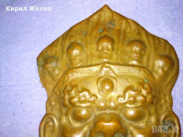 СТАРА ТРАДИЦИОННА АЗИАТСКА ЕТНОГРАФСКА МЕДНА МАСКА ПАНО за СТЕНА КОЛЕКЦИЯ МАЙСТОРСКА ИЗРАБОТКА 41314, снимка 13 - Колекции - 43738815