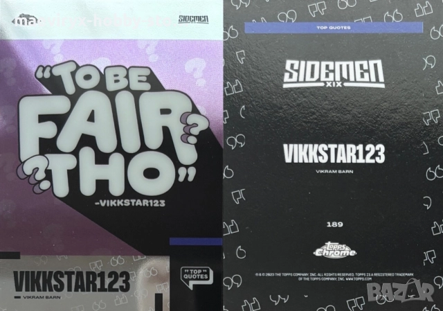 Topps Chrome Sidemen (2023) - YouTube kолекционерски карти, снимка 14 - Колекции - 52641783