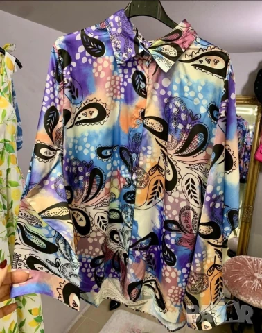 пъстроцветни сатенени  ризи , снимка 2 - Ризи - 50871857