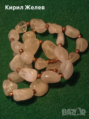 СТАРО СКЪПОЦЕННО КОЛИЕ НАТУРАЛЕН МЛЕЧЕН КВАРЦ с БРОНЗОВА ЗАКОПЧАЛКА на ВИНТ 34673, снимка 10 - Антикварни и старинни предмети - 39193212