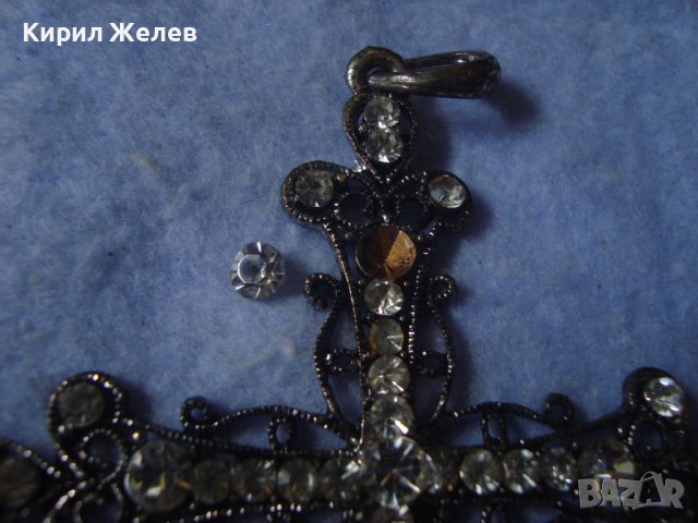 СТАРО ГОРЯМО НАГРЪДНО СРЕБРИСТО АЖУРНО АРТ КРЪСТЧЕ - МЕДАЛЬОН с КРИСТАЛЧЕТА 27458, снимка 11 - Колиета, медальони, синджири - 36953905