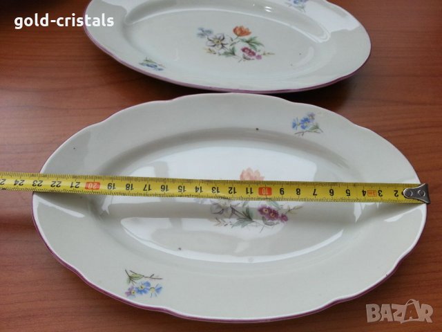 Стар български порцелан чинии елипси, снимка 2 - Антикварни и старинни предмети - 33422946