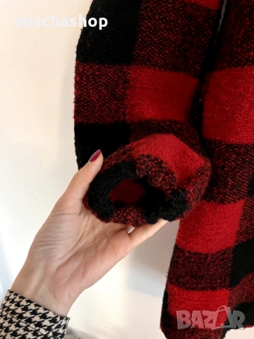 Карирано палто Zebra - XS/S р-р, снимка 4 - Палта, манта - 53414775