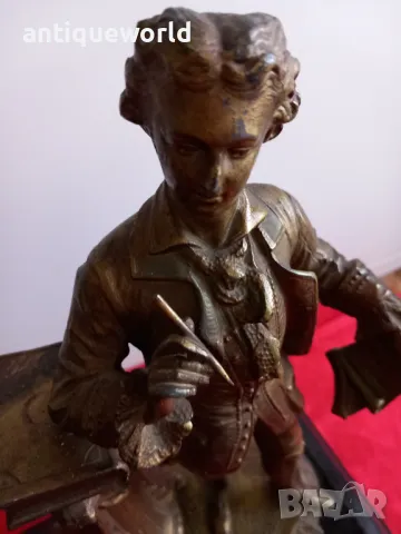 Стара Барокова Френска Бронзова Статуетка, Фигура, снимка 2 - Антикварни и старинни предмети - 48527399