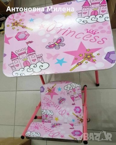 Комплект маса и стол за деца с дизайн Принцеси, снимка 3 - Мебели за детската стая - 32193521