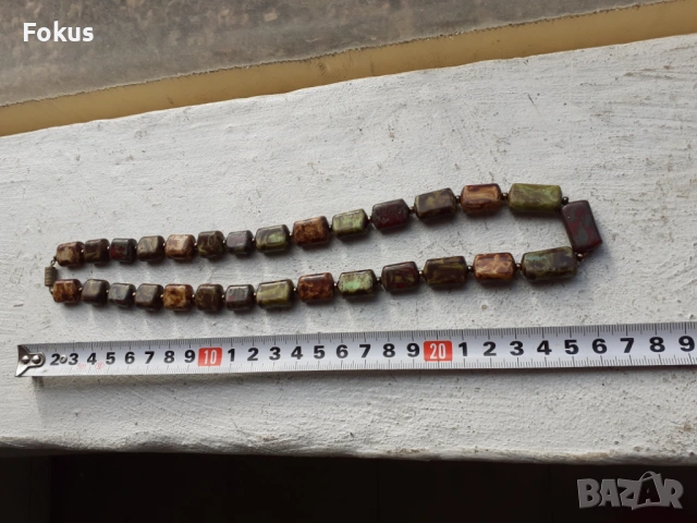 Гердан от яспис - колие огърлица, снимка 5 - Антикварни и старинни предмети - 53445662