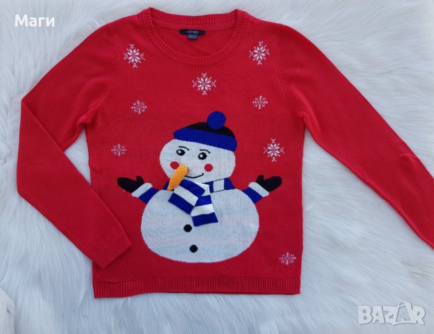 Дамски Коледен пуловер S-M, снимка 6 - Блузи с дълъг ръкав и пуловери - 43476682