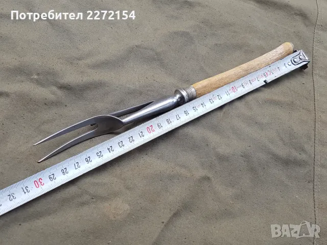 Ловен прибор вилица с дръжка рог, снимка 5 - Антикварни и старинни предмети - 50392896