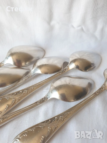 Комплект посребрени лъжици , снимка 7 - Антикварни и старинни предмети - 53536712