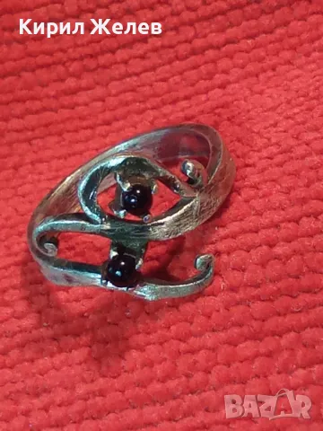 СТАРИНЕН СКЪПОЦЕНЕН СРЕБЪРЕН ПРЪСТЕН СРЕБРО ВИСОКА ПРОБА с ЧЕРЕН ОНИКС РЯДКА АРТ ИЗРАБОТКА 47961, снимка 16 - Антикварни и старинни предмети - 49757575