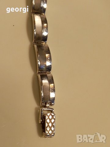 сребърна гривна със седеф , снимка 2 - Гривни - 44016120