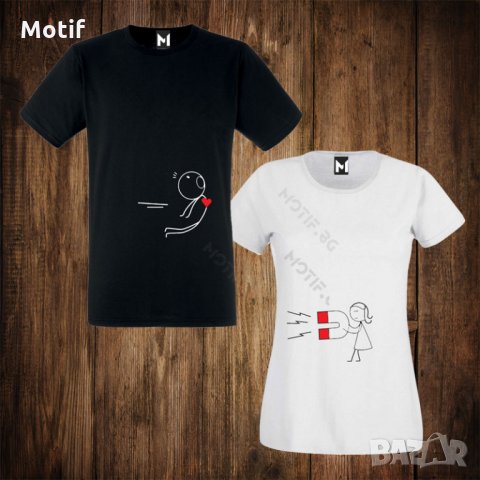 Тениски за двойки - Свети Валентин - мъжка тениска + дамска тениска 