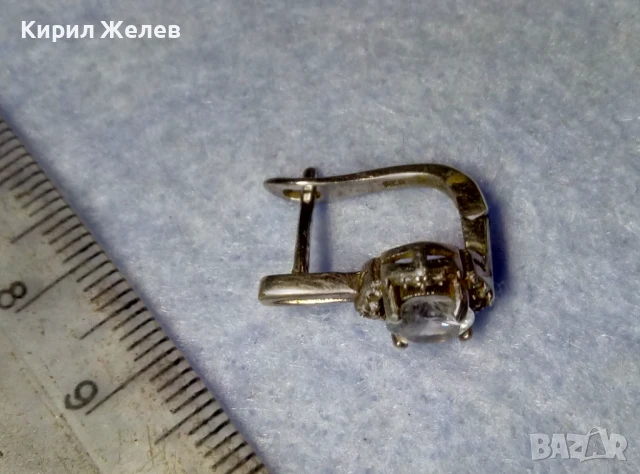 СКЪПОЦЕННА СРЕБЪРНА ОБЕЦА РОДИРАНО СРЕБРО 925 АНГЛИЯ с ЮВЕЛИРНО ФАСЕТИРАНИ ЦИРКОНИ 34330, снимка 9 - Обеци - 50542259
