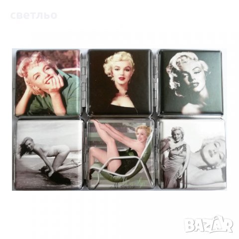 Метална табакера за цигари Мерилин Монро 84 мм