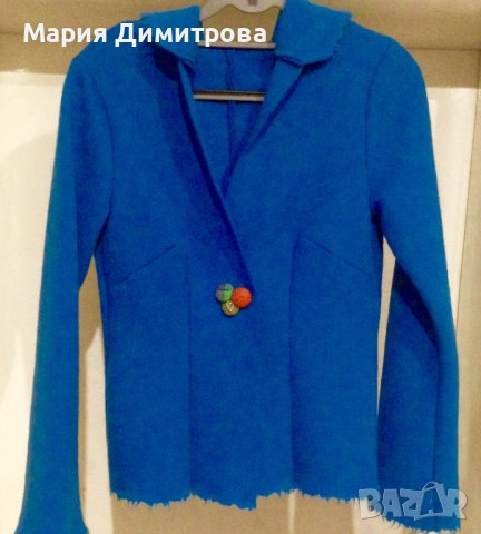 Модерно бутиково сако с качулка 100% Вълна НОВО