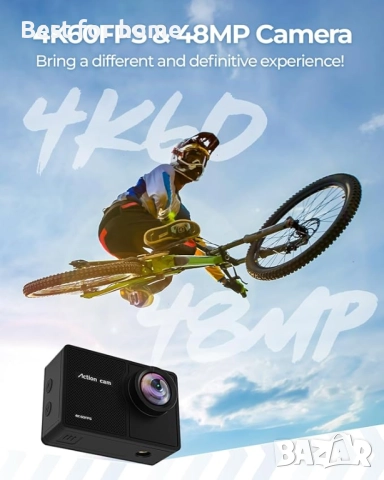 TIMNUT 4K , 48 MP HD WIFI екшън,подводна камера с 64 GB SD карта с дистанционно управление, снимка 3 - Камери - 52116978