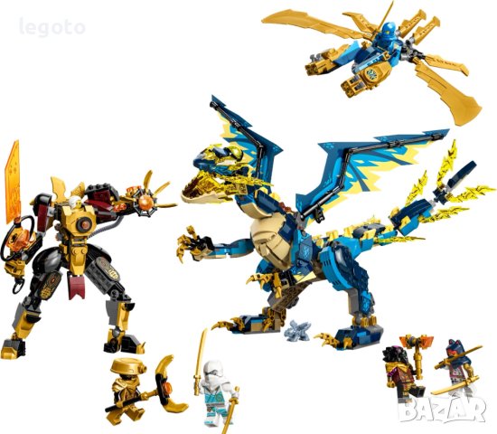 НОВО ЛЕГО 71796 Нинджаго Елементален дракон срещу Императорски Робот LEGO 71796  Elemental Dragon vs, снимка 2 - Конструктори - 42970586
