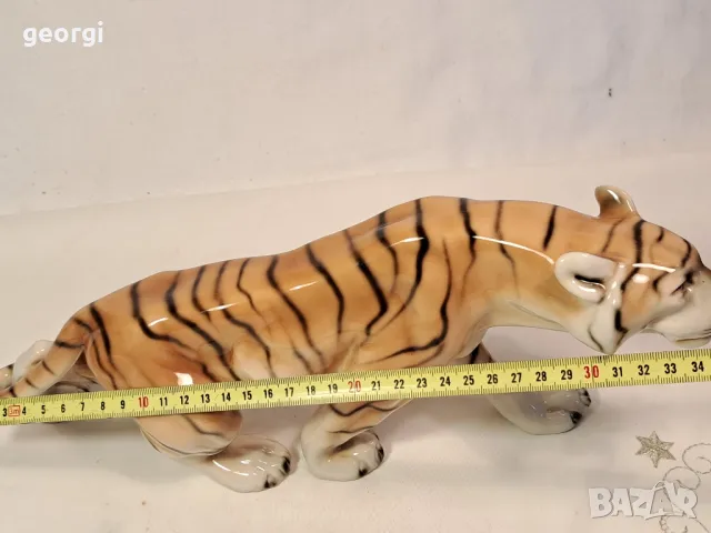 Royal dux Bohemia голяма порцеланова фигура тигър, снимка 5 - Колекции - 49779722