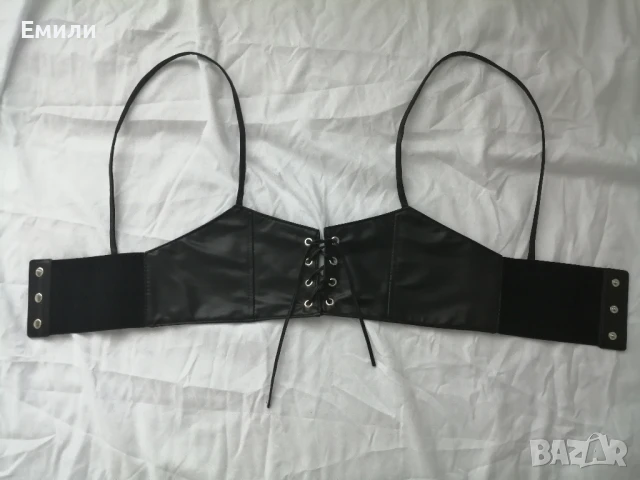 Кожен корсет-колан с презрамки и връзки р-р M и L , снимка 13 - Корсети, бюстиета, топове - 50862322