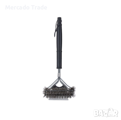 Четка за почистване на барбекю Mercado Trade, Неръждаема стомана, 42см, снимка 4 - Барбекюта - 44883075