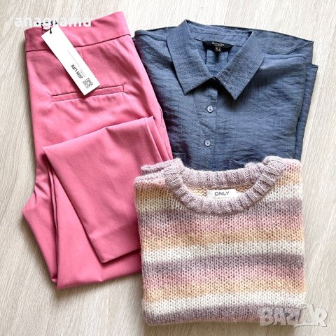 zara нов елегантен панталон в бледо розов цвят Zara join life, размер С, нов с етикети и тагове , снимка 6 - Панталони - 44053888