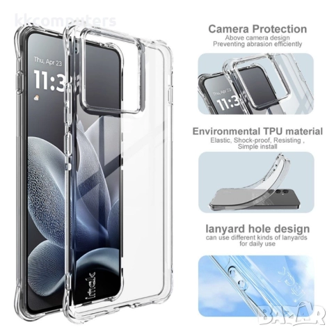 IMAK Удароустойчив TPU Калъф за Motorola Edge 70 5G - Airbag технология, вкл. Протектор, Прозрачен, снимка 3 - Калъфи, кейсове - 52399851