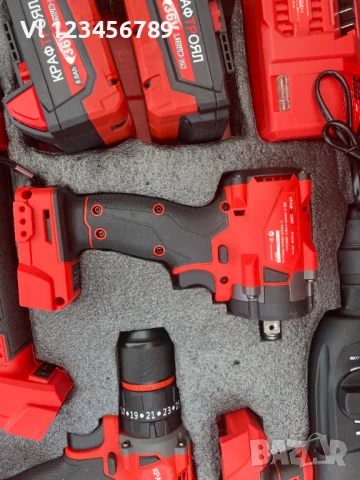 Акумулаторен Комплект 4в1 Перфоратор Ъглошлайф Гайковерт и Винтоверт 36V 8,0AH KRAFTROYAL, снимка 6 - Други инструменти - 50884649