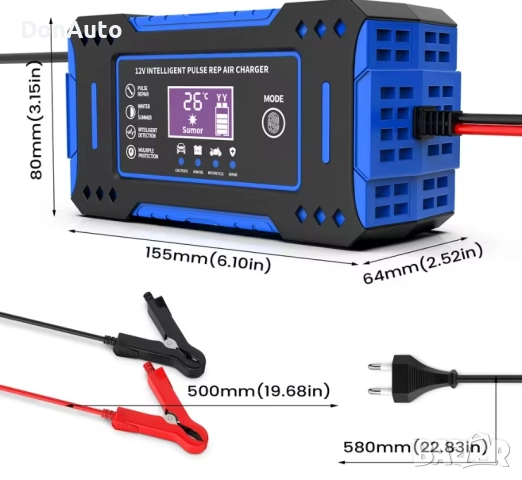 Интелигентно зарядно за акумулатори 12V, снимка 2 - Аксесоари и консумативи - 51634611