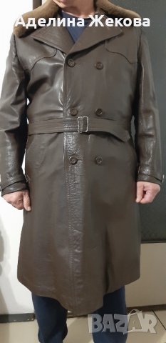 Продавам мъжко манто от ЕСТЕСТВЕНА телешка кожа, размер 52-54