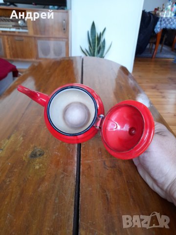 Стар емайлиран чайник #26, снимка 5 - Антикварни и старинни предмети - 33133638