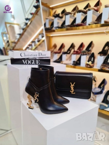 дамски боти на ток YSL saint laurent , снимка 2 - Дамски боти - 51830435