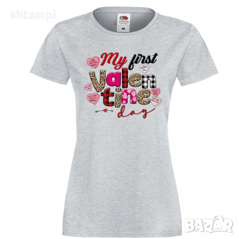Дамска тениска My 1st Valentine Day 1, снимка 7 - Тениски - 35552240