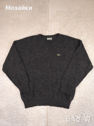 Винтидж вълнен пуловер Chemise Lacoste с Алпака Made in France | MSRP €250+ | Размер L/XL
