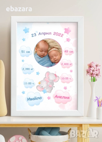 Постер-Бебешки визитки със снимка по избор♥️♥️♥️, снимка 9 - Декорация за дома - 51534745