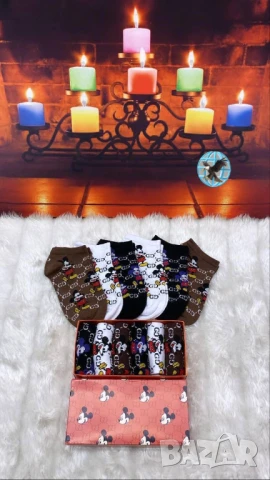 чорапи в кутия louis vuitton versace karl legenfeld guess gucci, снимка 5 - Дамски чорапи - 51427894