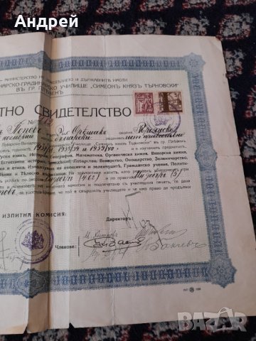 Зрелостно свидетелство ДСЛВГУ Симеон Княз Търновски, снимка 3 - Други ценни предмети - 44082648