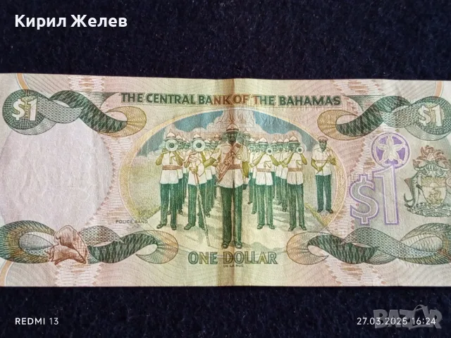 Банкнота 1 долар 2001г. Бахамите за КОЛЕКЦИЯ ДЕКОРАЦИЯ 49885, снимка 8 - Нумизматика и бонистика - 49664384