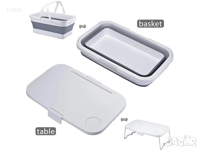 НОВИ! Сгъваема кошница за пикник с капак- маса кошница за пазаруване