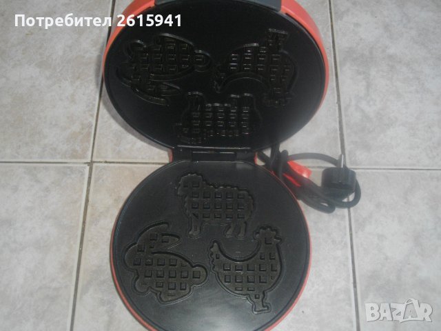 Нов Немски 1200 Вата Гофретник ф200мм-За Гофрети На Фигури Едри Животни-75мм-85мм-Тефлон, снимка 12 - Гофретници - 36867987