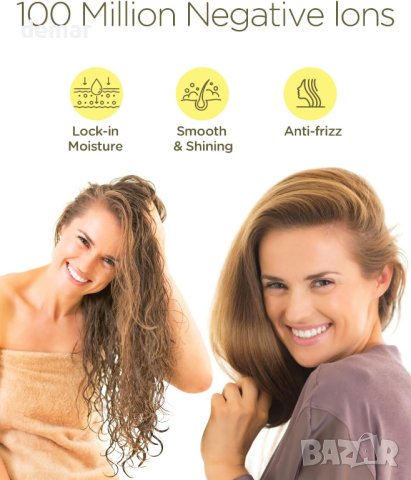 Четка с горещ въздух за сушене, изправяне, обем на коса - 60 мм овален дизайн - черен, снимка 6 - Сешоари - 43673765