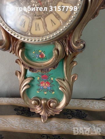 Стенен часовник в бароков стил, снимка 4 - Антикварни и старинни предмети - 50453885