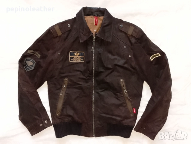 Пилотско Авиаторско кожено яке бомбър, тип МА-1, А-2, В-3, G-1, снимка 2 - Якета - 12536229